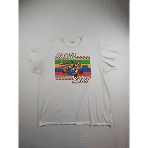 NINTENDO MARIO KART RETRO WHITE MENS T-SHIRT SIZE X LARGE